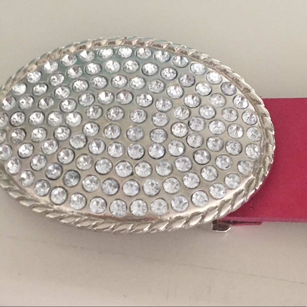 Ladies Pink Rhinestone Belt